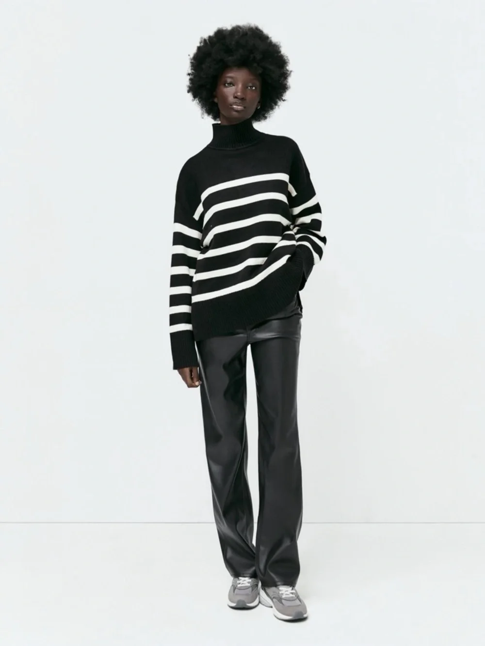 ZARA • Striped Knit Sweater in Black/White - Picture 1 of 12